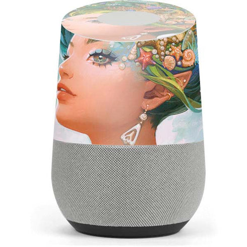 Mermaid with Sea Stars in Her Hair by Ivy Dolamore Google Home Skin